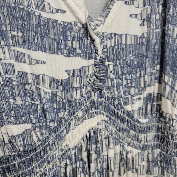 Daisy Fuentes Night Tide Print Dress Short Sleeve Day Dress Small 502 - Picture 4 of 10